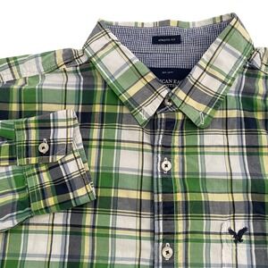 American Eagle Outfitters XL Athletic Fit Plaid Long‎ Sleeve Button Down Shirt